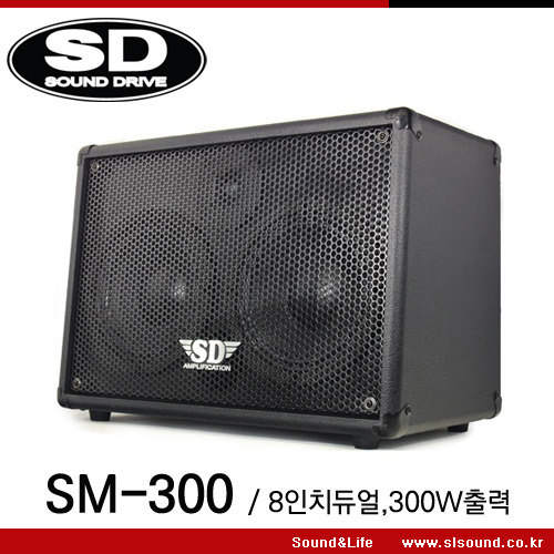 사운드 드라이브 SM300/SM-300 다용도 멀티앰프,300W출력,8인치듀얼,이펙터내장,플레이어내장,각종행사용