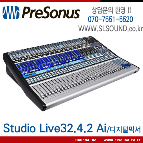 Presonus StudioLive 32.4.2Ai 프리소너스 디지털믹서,정식수입제품,34채널 디지털믹서,교회믹서