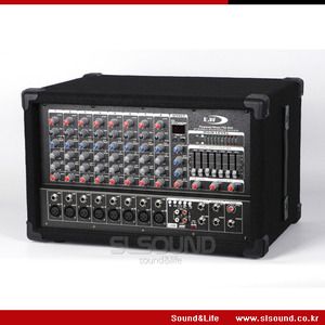 E&amp;W PM-600/PM600 고급 파워드믹서, 300W x 2, 8채널, USB플레이어내장, 랙장착가능, 뉴트릭커넥터