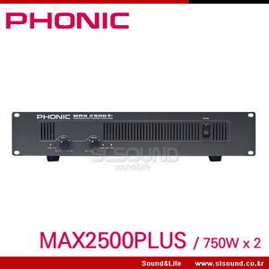 PHONIC MAX2500PLUS 포닉 파워앰프,POWER Amplifier,8옴 500W x 2