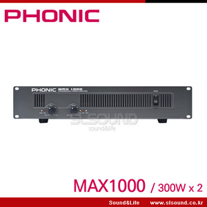PHONIC MAX1000 포닉 파워앰프,POWER Amplifier,8옴 200W x 2, 저잡음설계