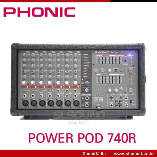 PHONIC POWERPOD740R 파워드믹서,USB플레이어,USB녹음