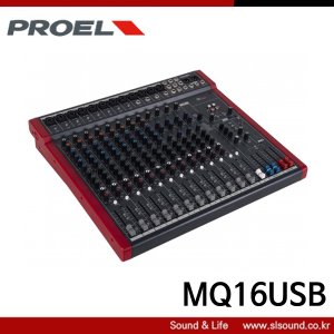 MQ16USB 마이크12개 USB인터페이스 이펙터내장 16채널믹서