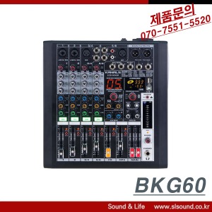KANALS BKG60 오디오믹서 이펙터 블루투스 USB인터페이스 레코딩 인터넷방송